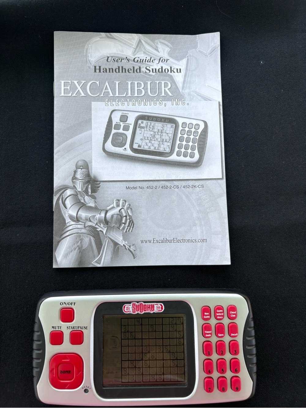 Excalibur Handheld Sudoku Electronic Game  With Original Instruction Booklet